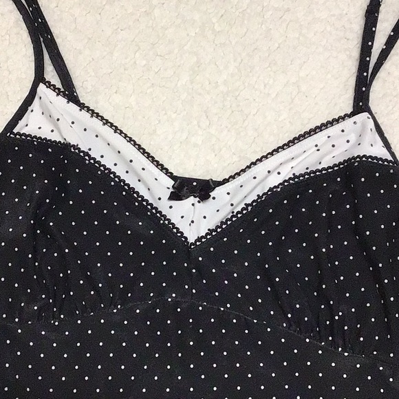 BLACK POLKADOT SPAGHETTI STRAP NIGHTY LG - Picture 3 of 8